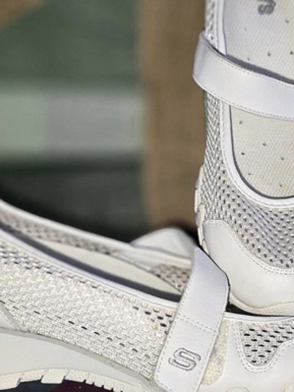 Skechers Seager - Power Hitter White Mary Jane Flats